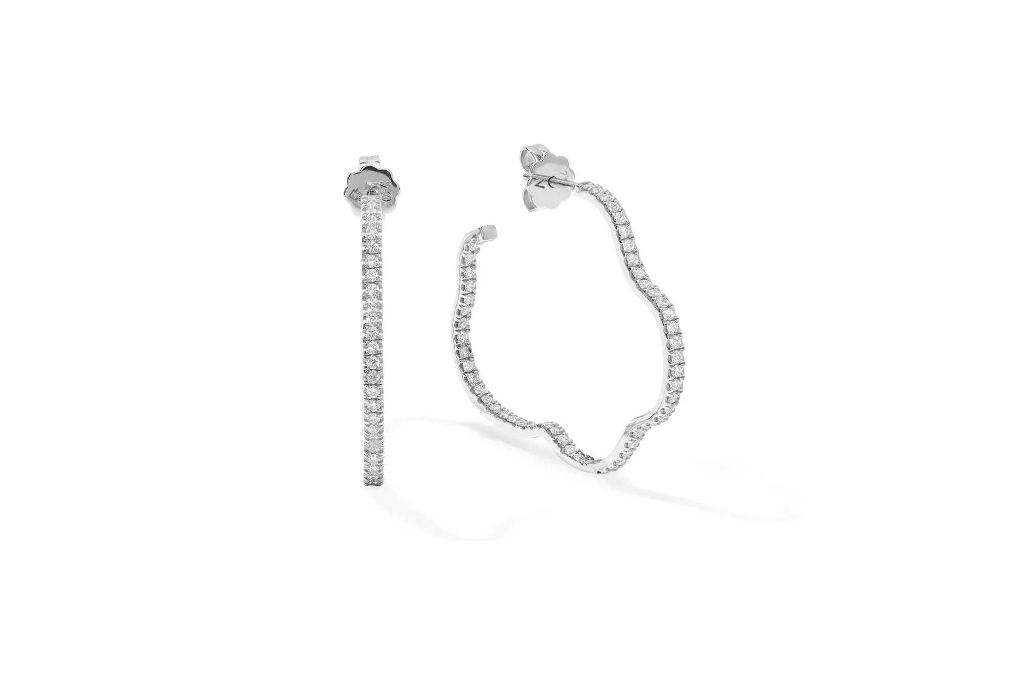 Golden Cloud 18K Whitegold Hoops w. Diamonds