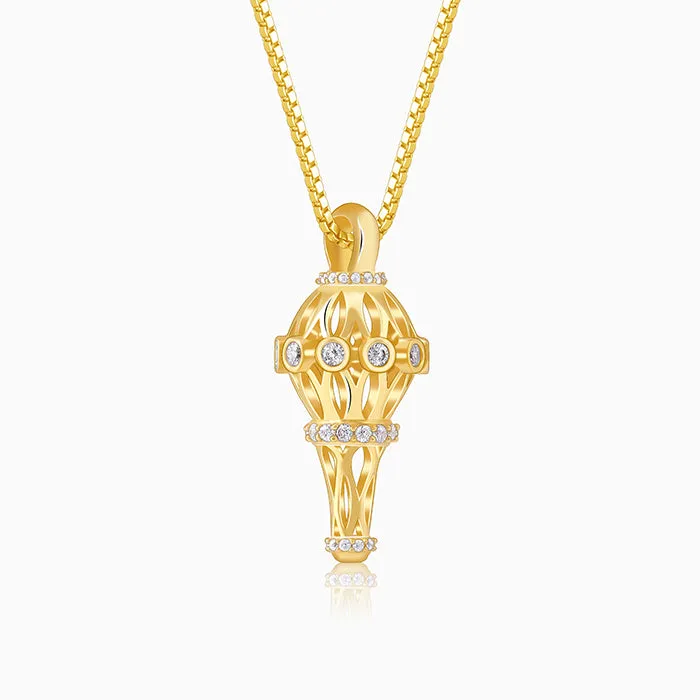 Golden Hanuman Gada Pendant With Box Chain For Him Giva