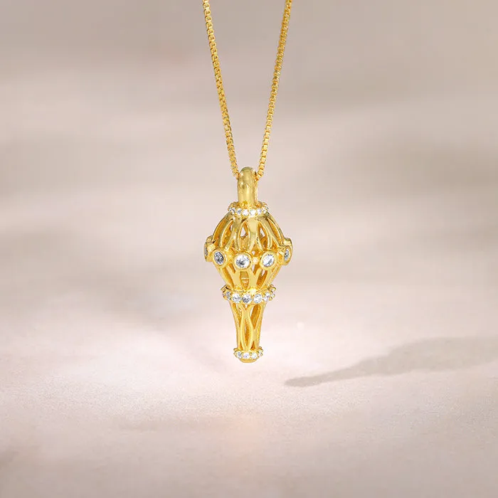 Golden Hanuman Gada Pendant With Box Chain For Him Giva