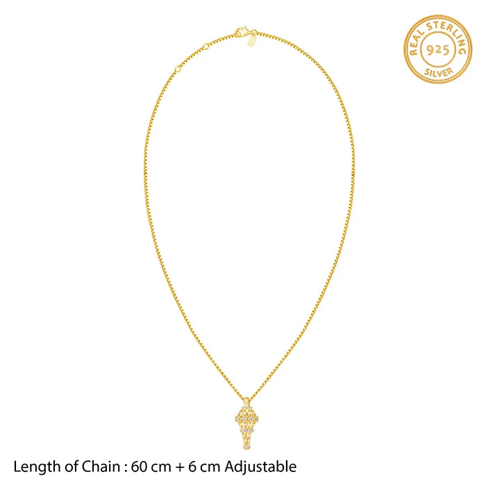 Golden Hanuman Gada Pendant With Box Chain For Him Giva