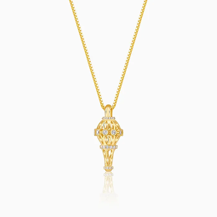 Golden Hanuman Gada Pendant With Box Chain For Him Giva