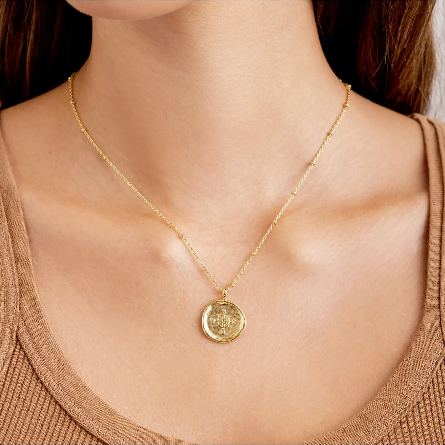 Gorjana Gold Compass Coin Necklace