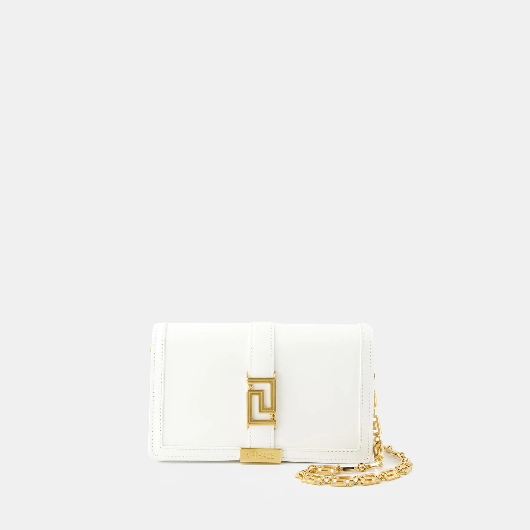 Greca Goddess Wallet On Chain - Versace - Leather - White