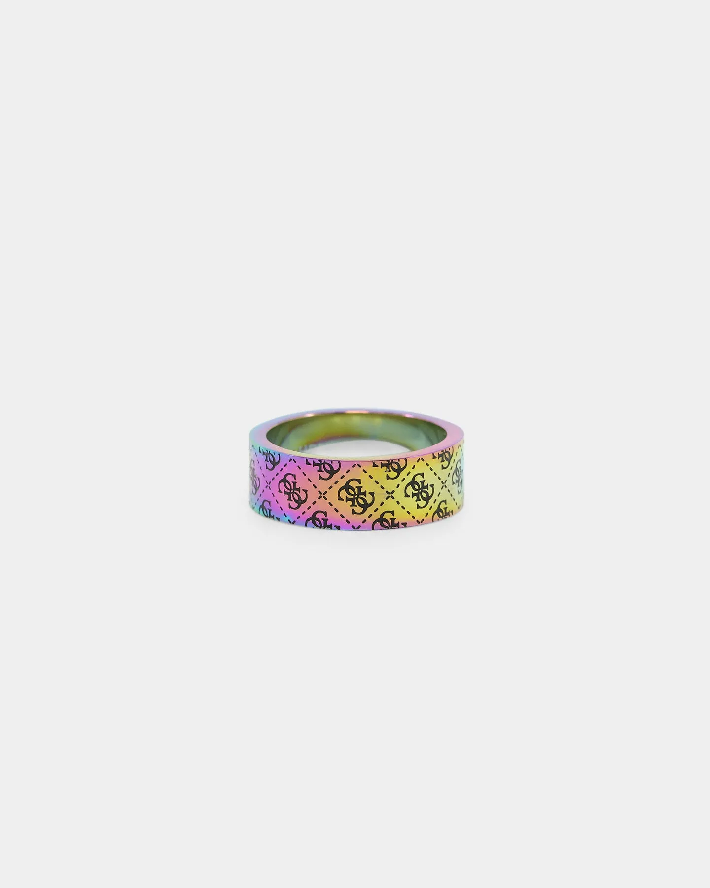 Guess Mainline 8mm 4G Pattern Ring Iridescent