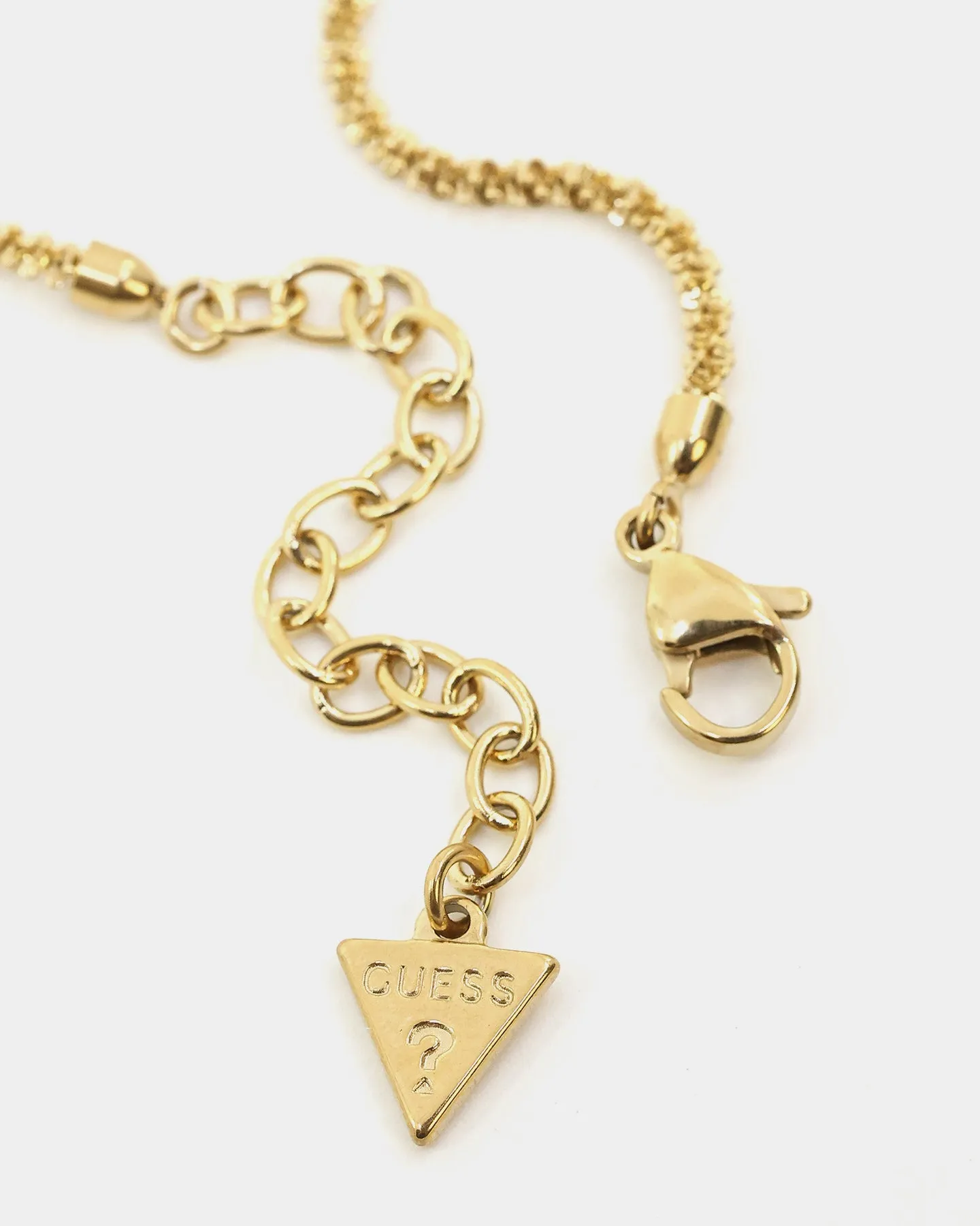 Guess Mainline Women's Lettering 16-18" Choker Necklace Gold