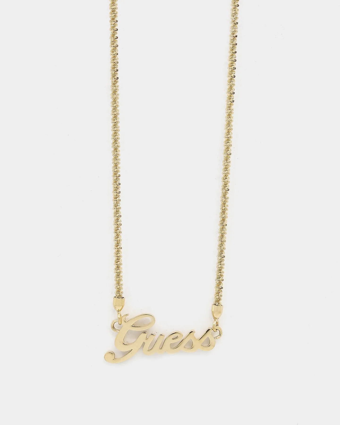 Guess Mainline Women's Lettering 16-18" Choker Necklace Gold