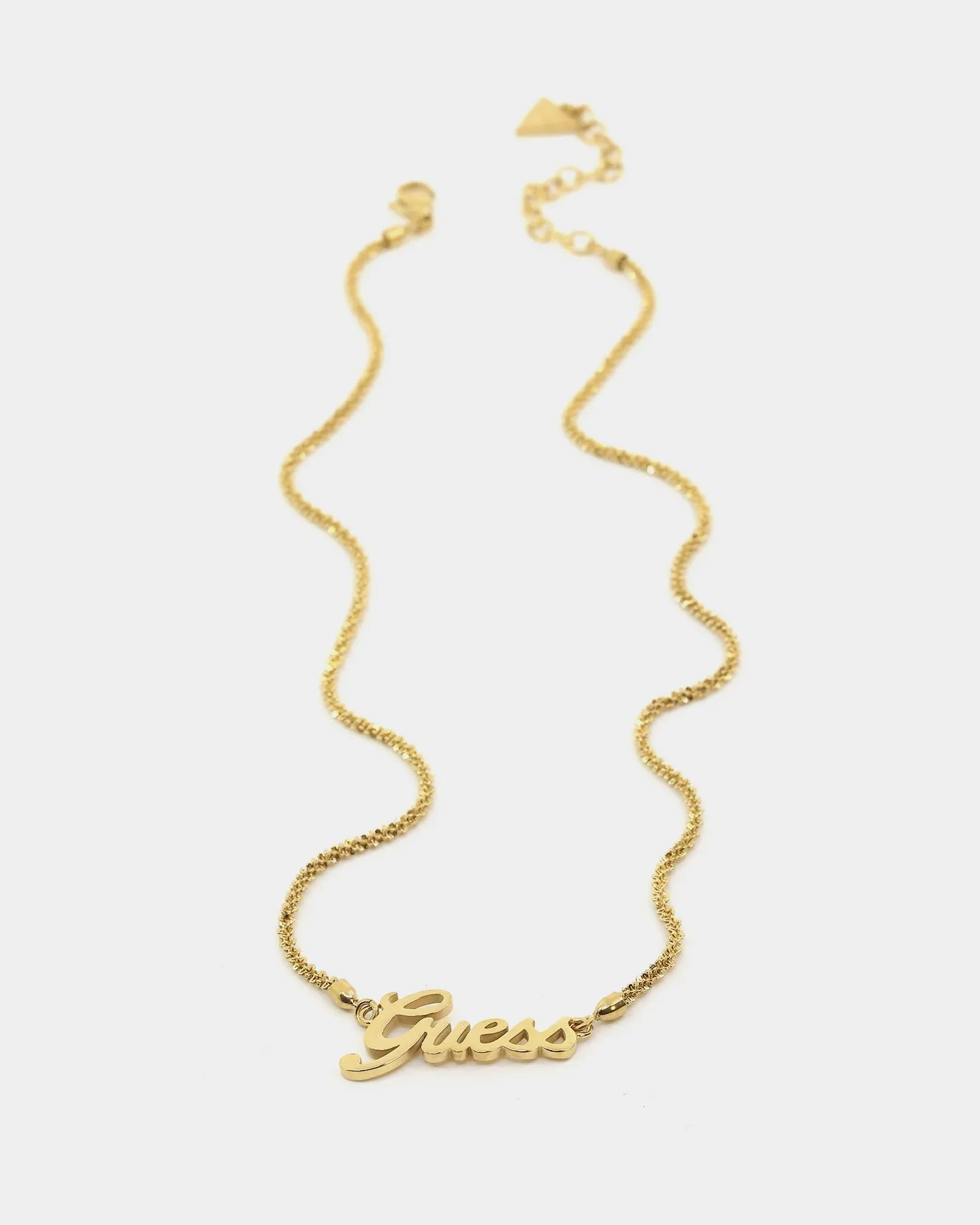 Guess Mainline Women's Lettering 16-18" Choker Necklace Gold