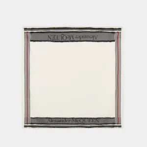 Herringbone Logo Scarf - Alexander McQueen - Wool - Ivory
