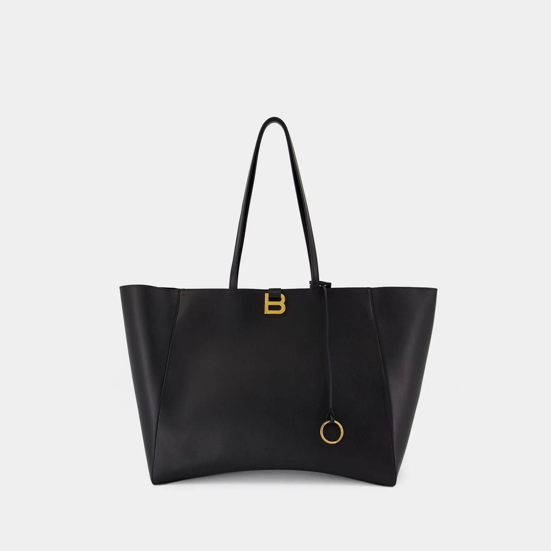 Hourglass Soft Large Shopper Bag - Balenciaga - Leather - Black