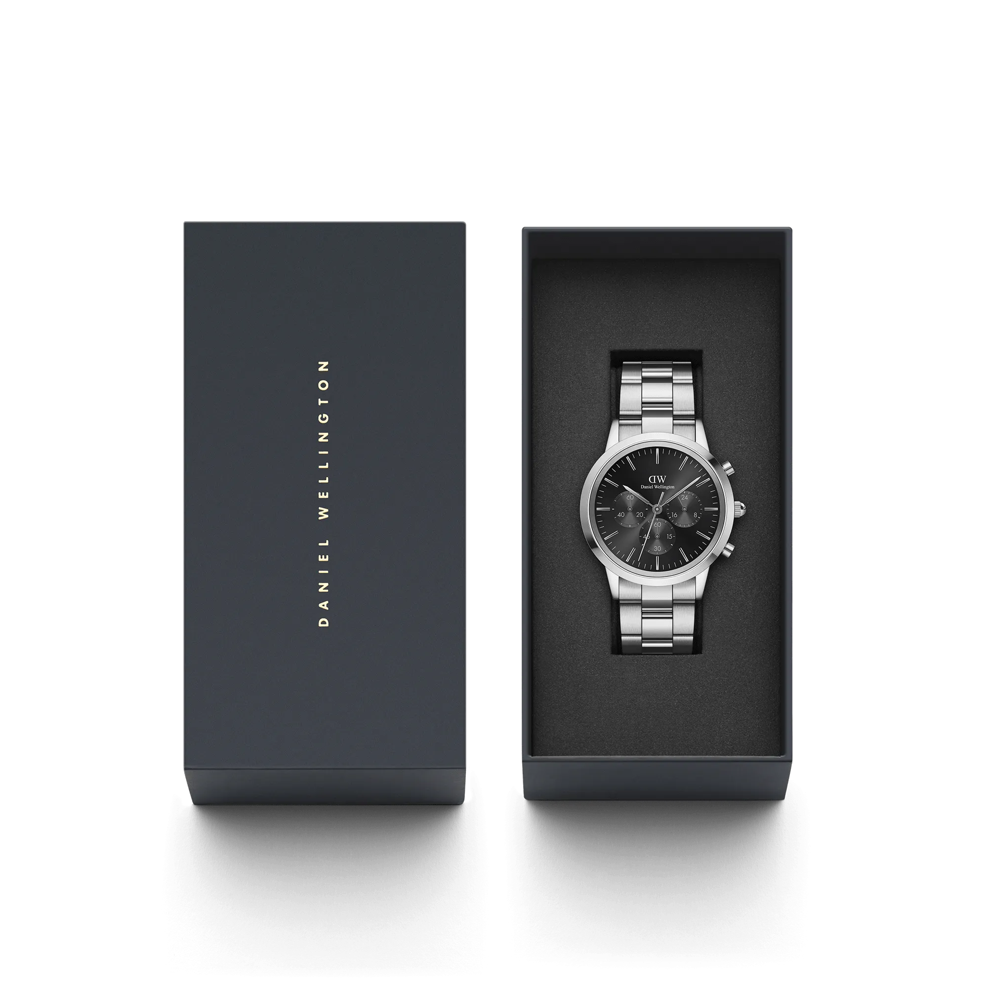 Iconic Chronograph Link Onyx S Daniel Wellington
