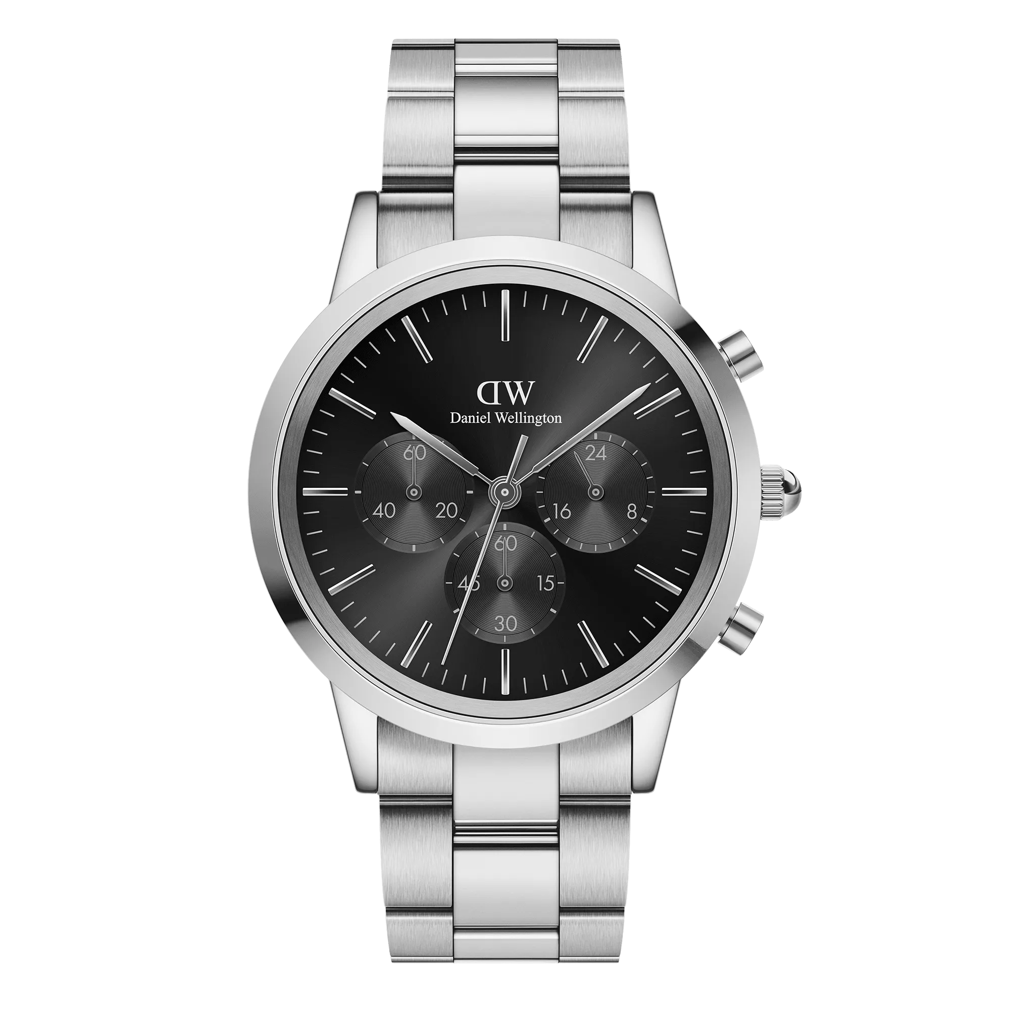 Iconic Chronograph Link Onyx S Daniel Wellington