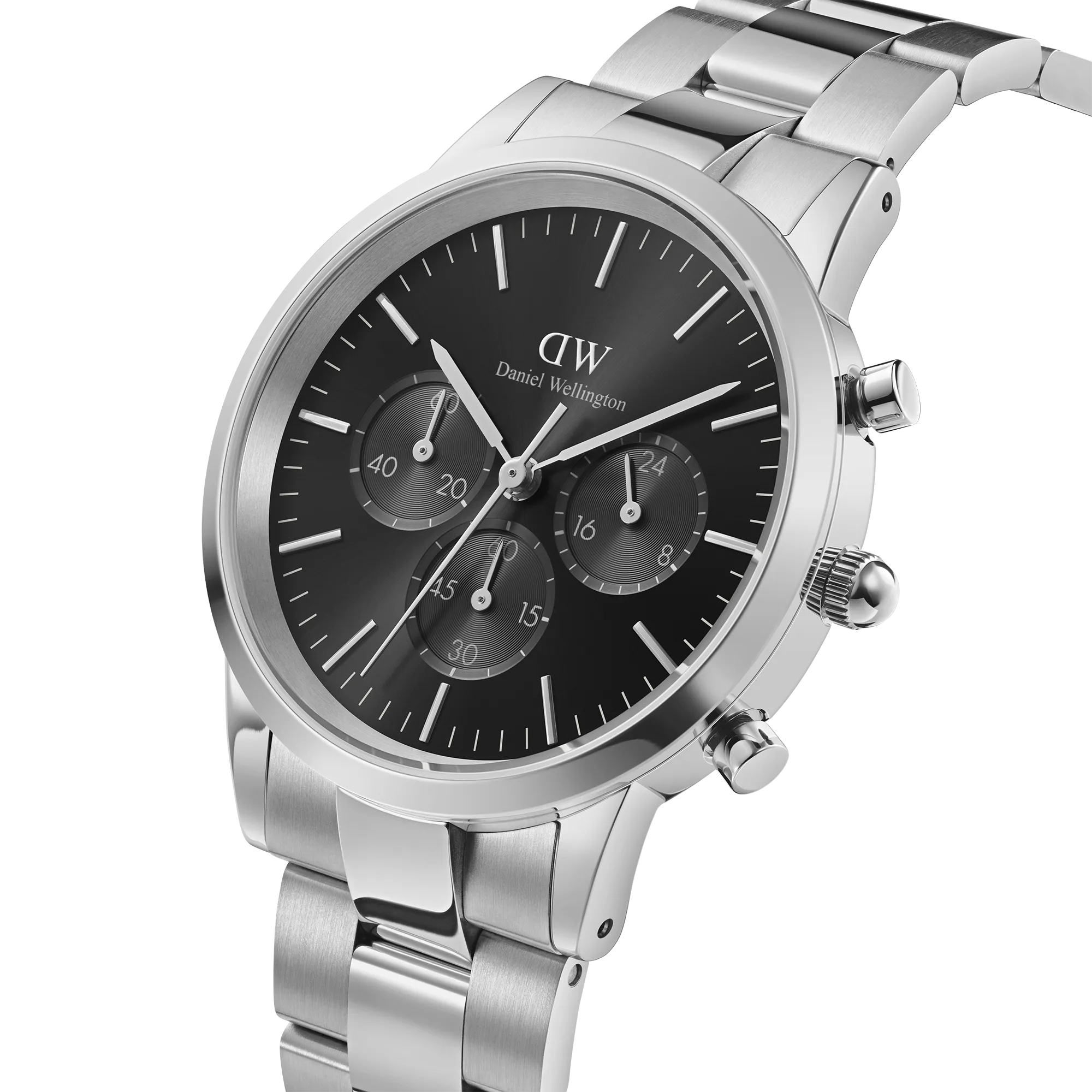 Iconic Chronograph Link Onyx S Daniel Wellington