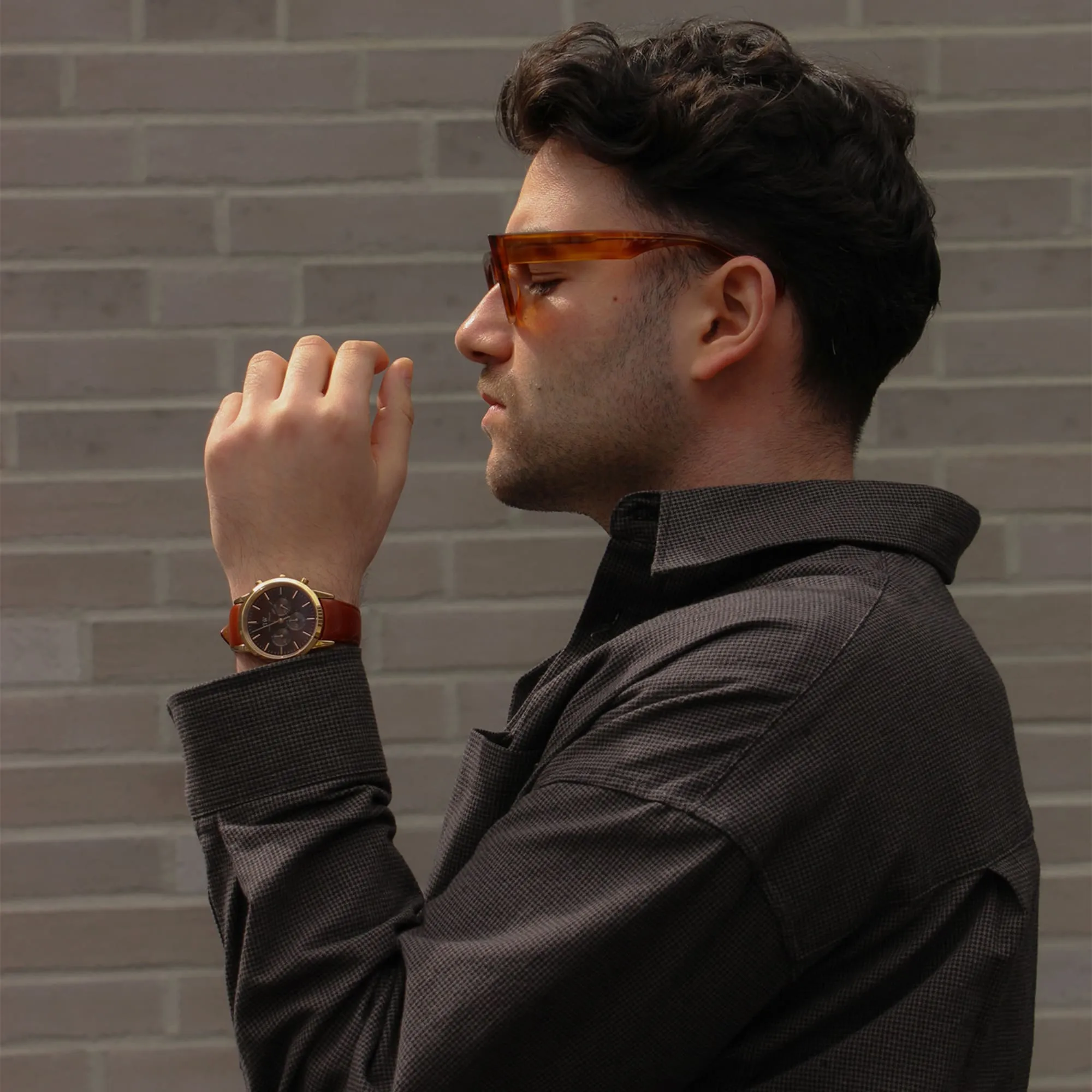 Iconic Chronograph St Mawes Amber RG Daniel Wellington