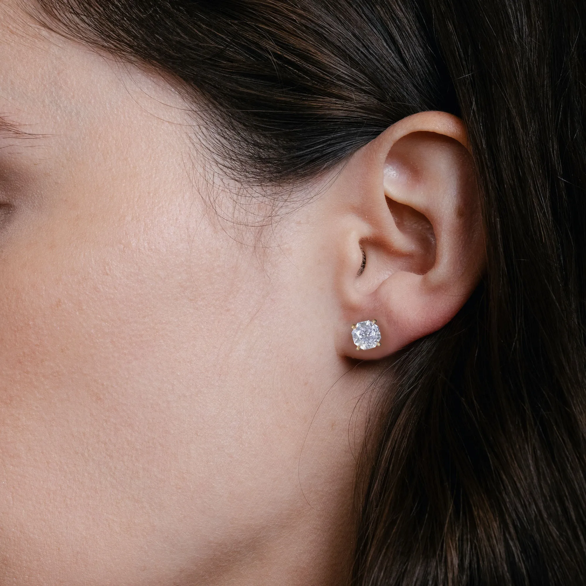 Iconic Octavia 14K Gold Studs w. Lab-Grown Diamonds, 0.75 ct.