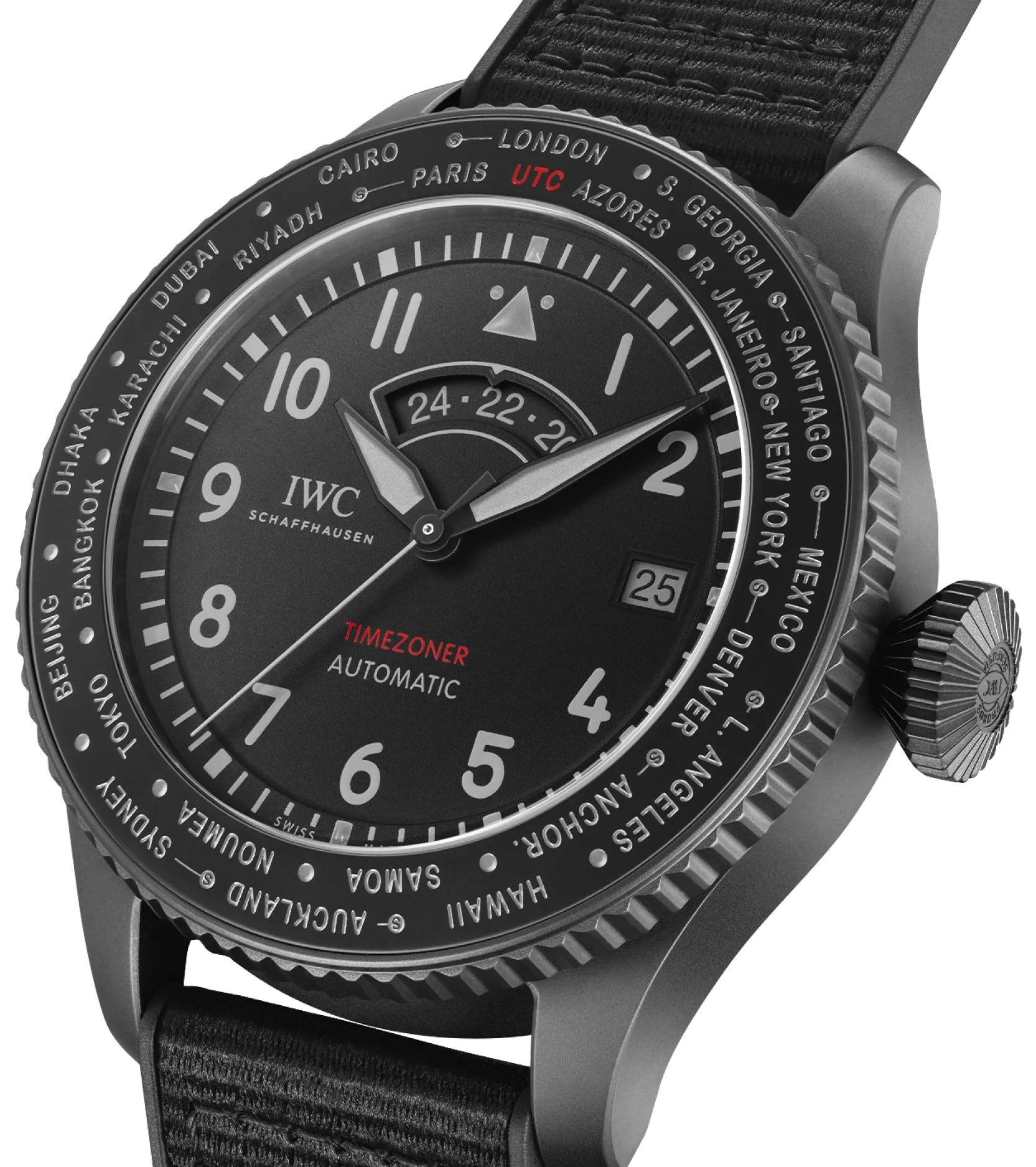 IWC Pilots Timezoner Top Gun Ceratanium Watch