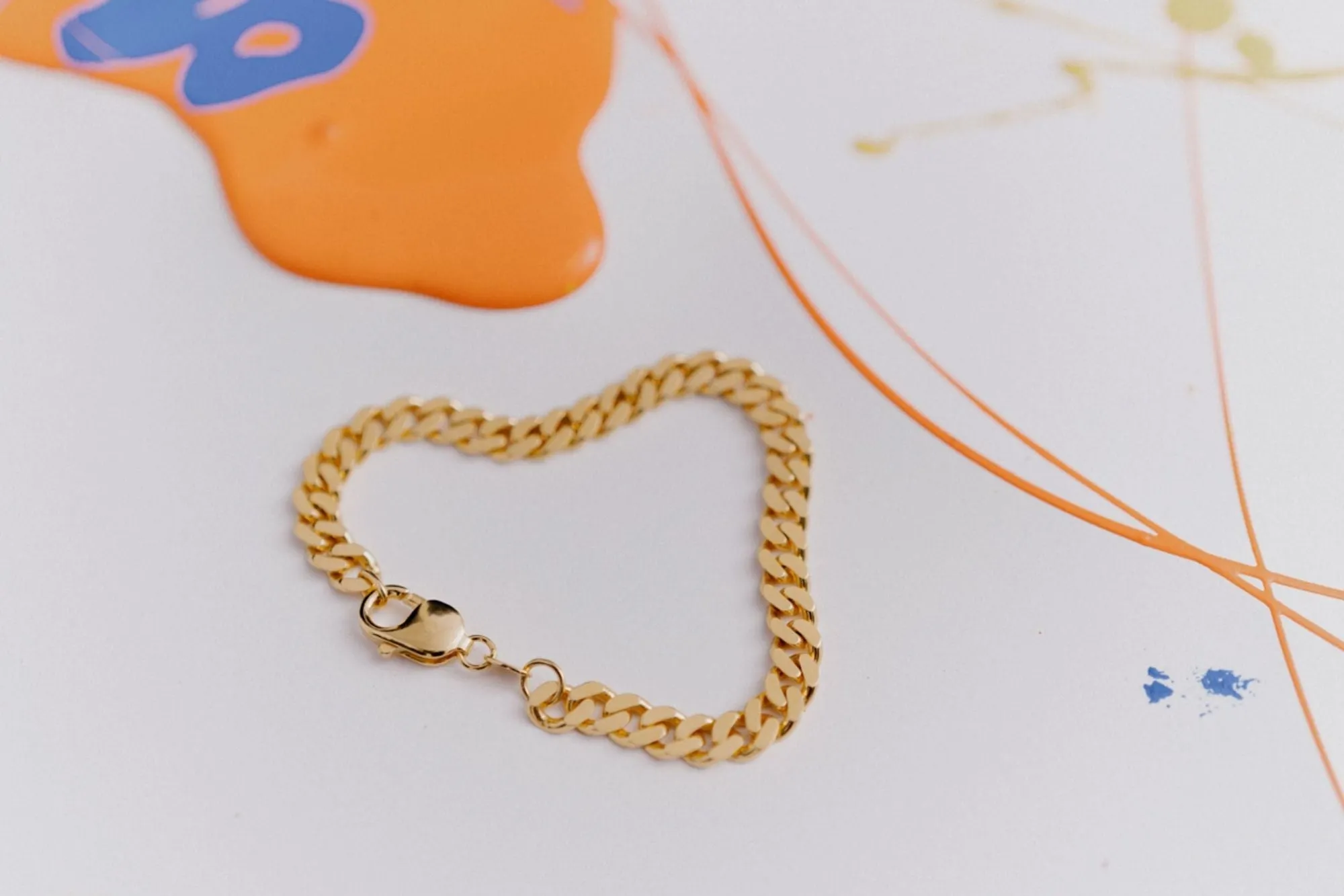 IX Chunky Curb Gold Plated Bracelet