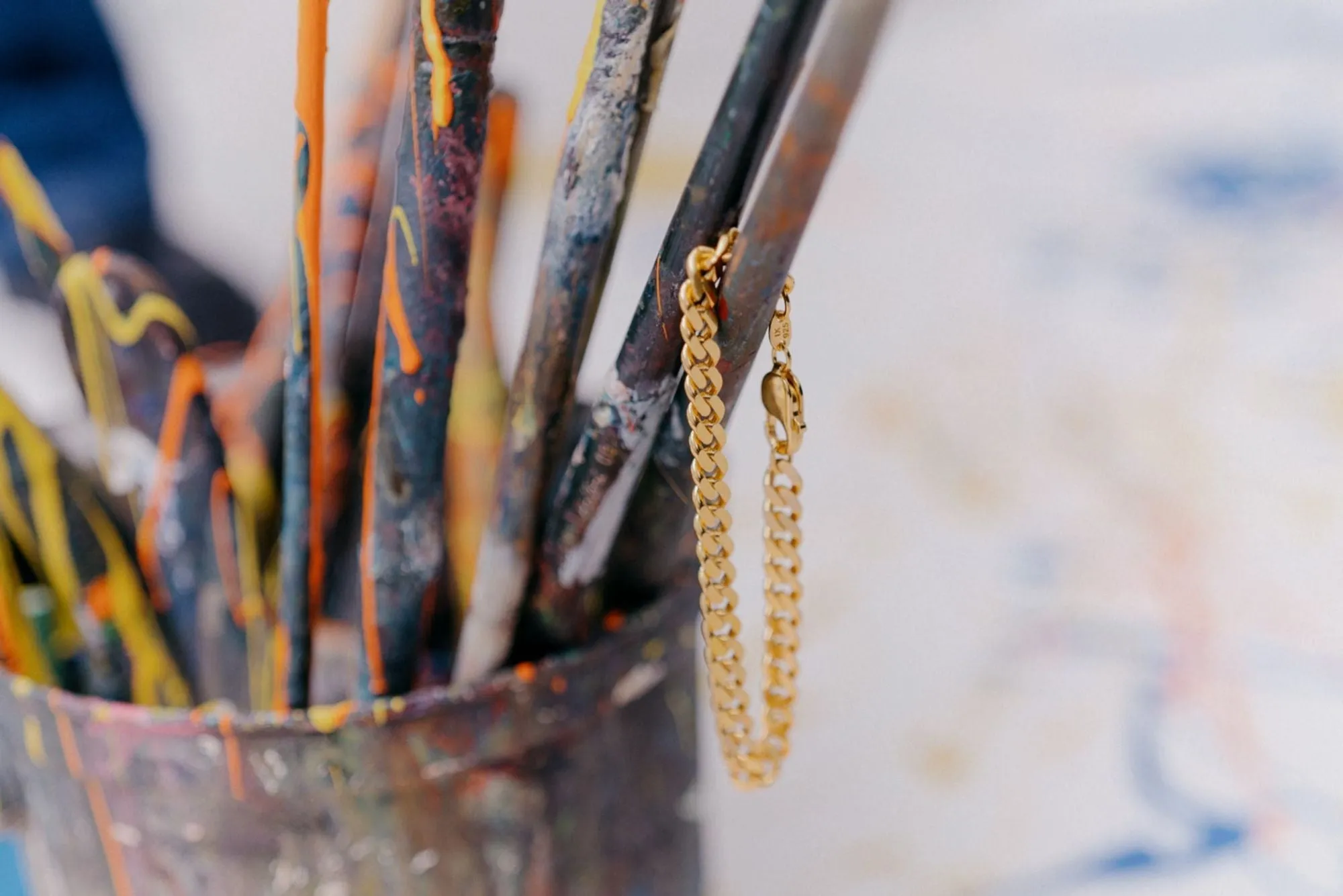 IX Chunky Curb Gold Plated Bracelet
