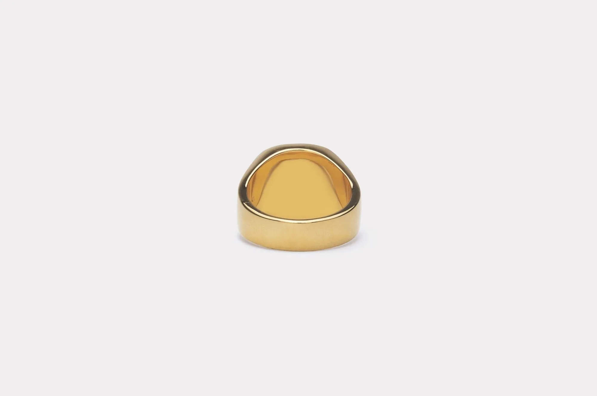 IX Cushion Marble Gold Plated Signet Ring