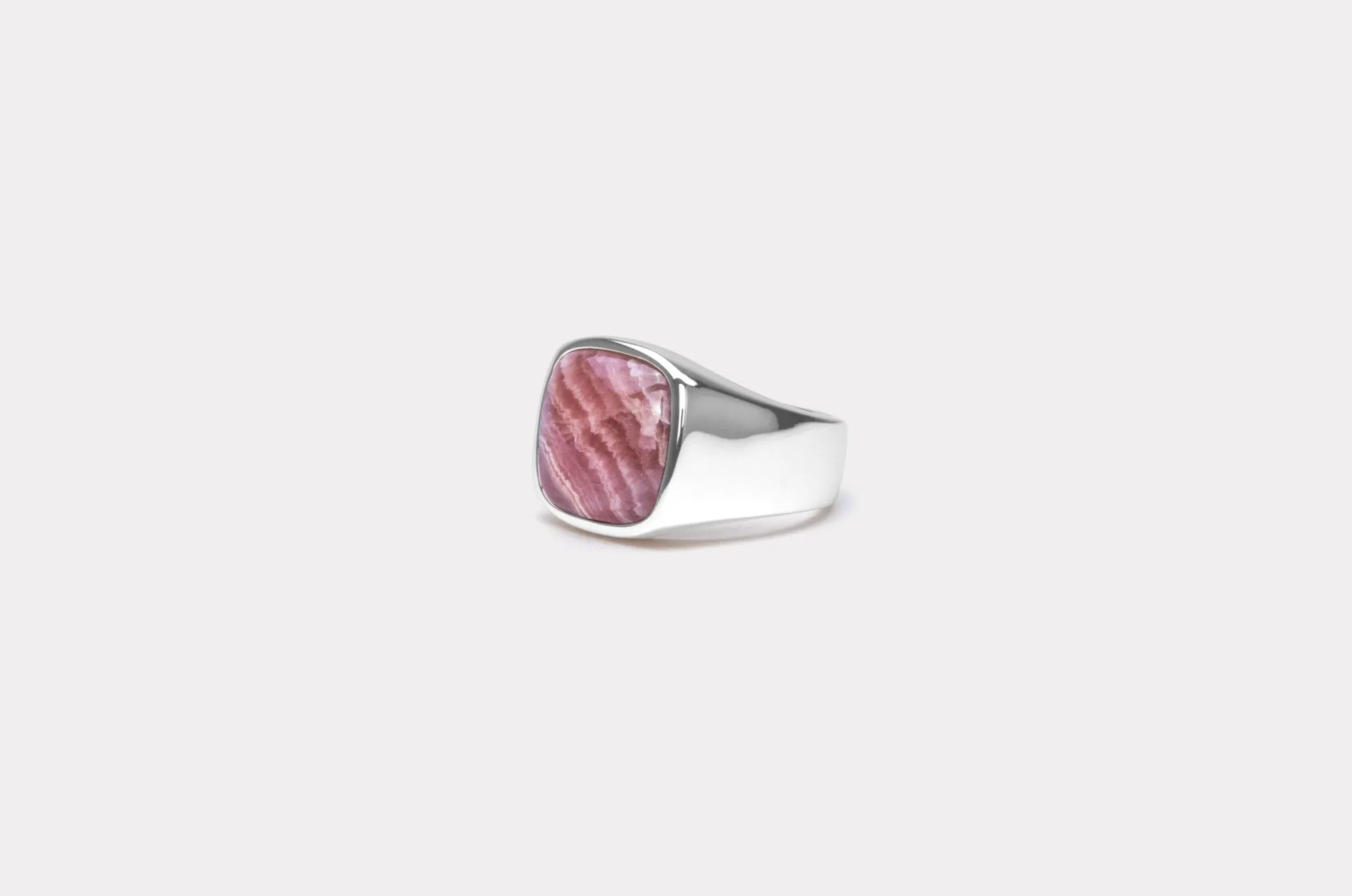 IX Cushion Rhodocrosite Signet Ring
