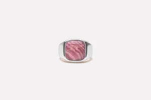 IX Cushion Rhodocrosite Signet Ring
