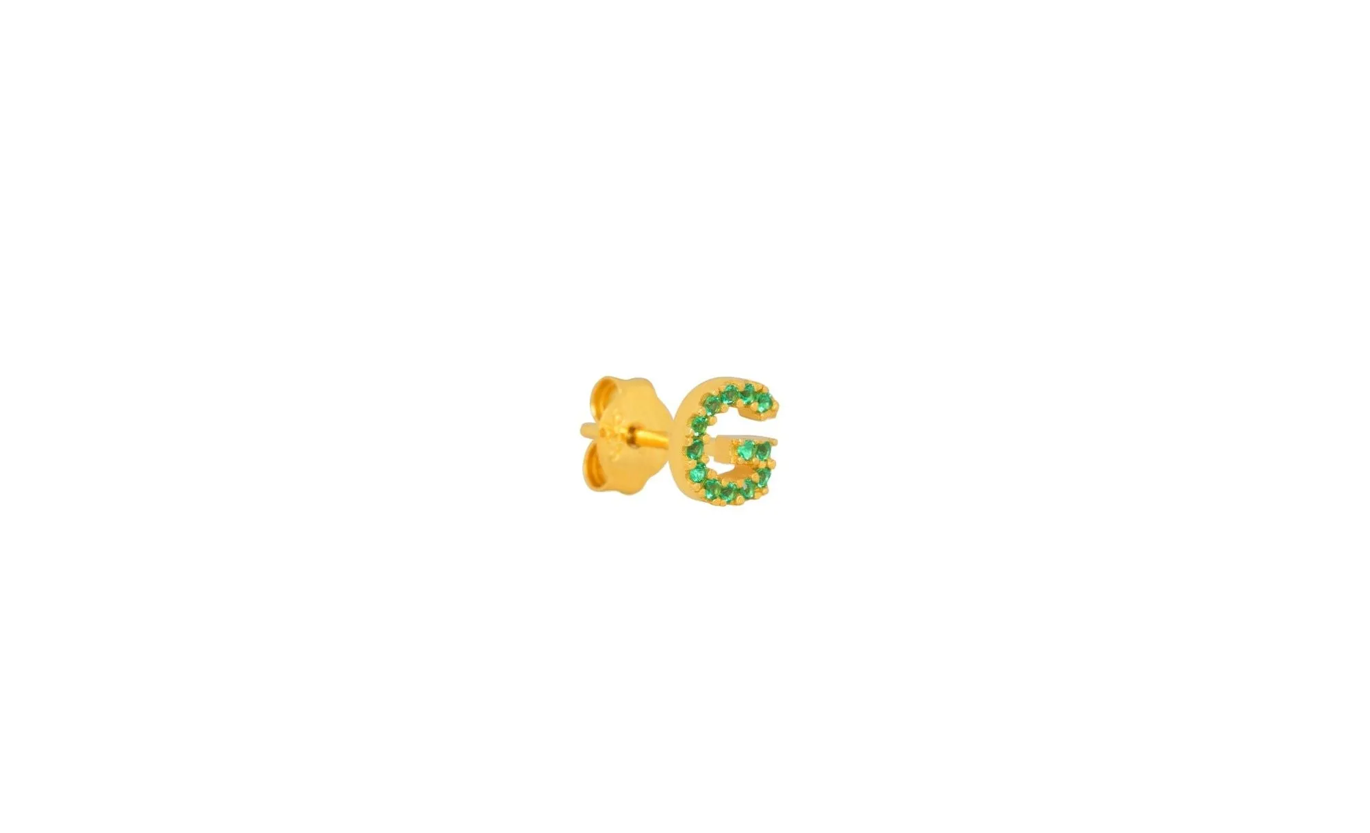 IX G 22K Gold Plated Stud w. Zirconia