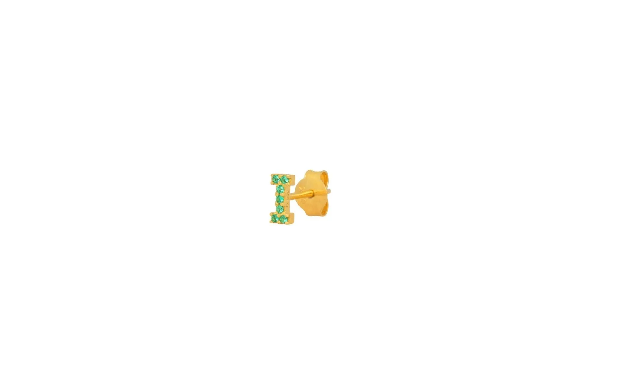 IX I 22K Gold Plated Stud w. Zirconia