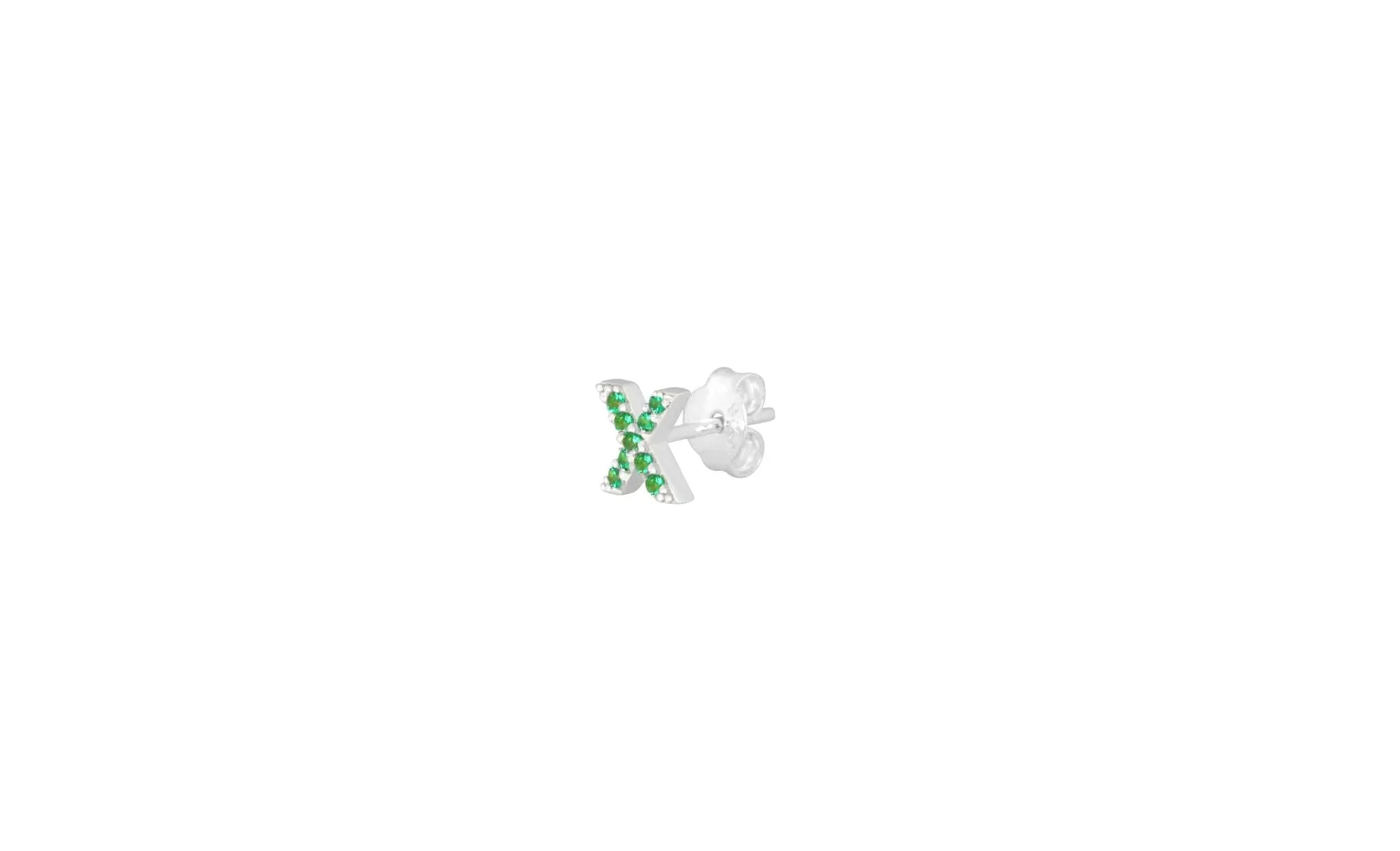 IX X Silver Stud w. Zirconia