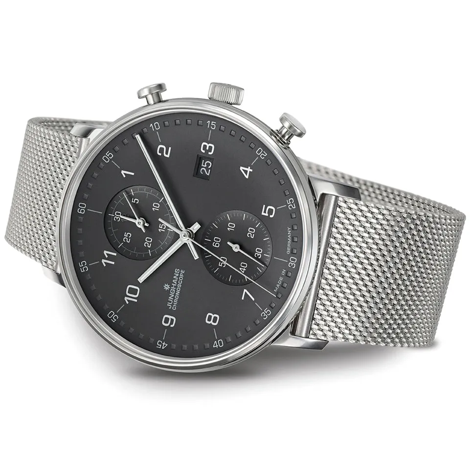 Junghans Form C Chronoscope Men's Black/Silver Watch 41/4877.44