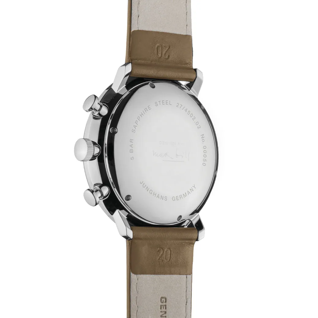 Junghans Max Bill Chronoscope Men's White/Beige Watch 27/4502.02