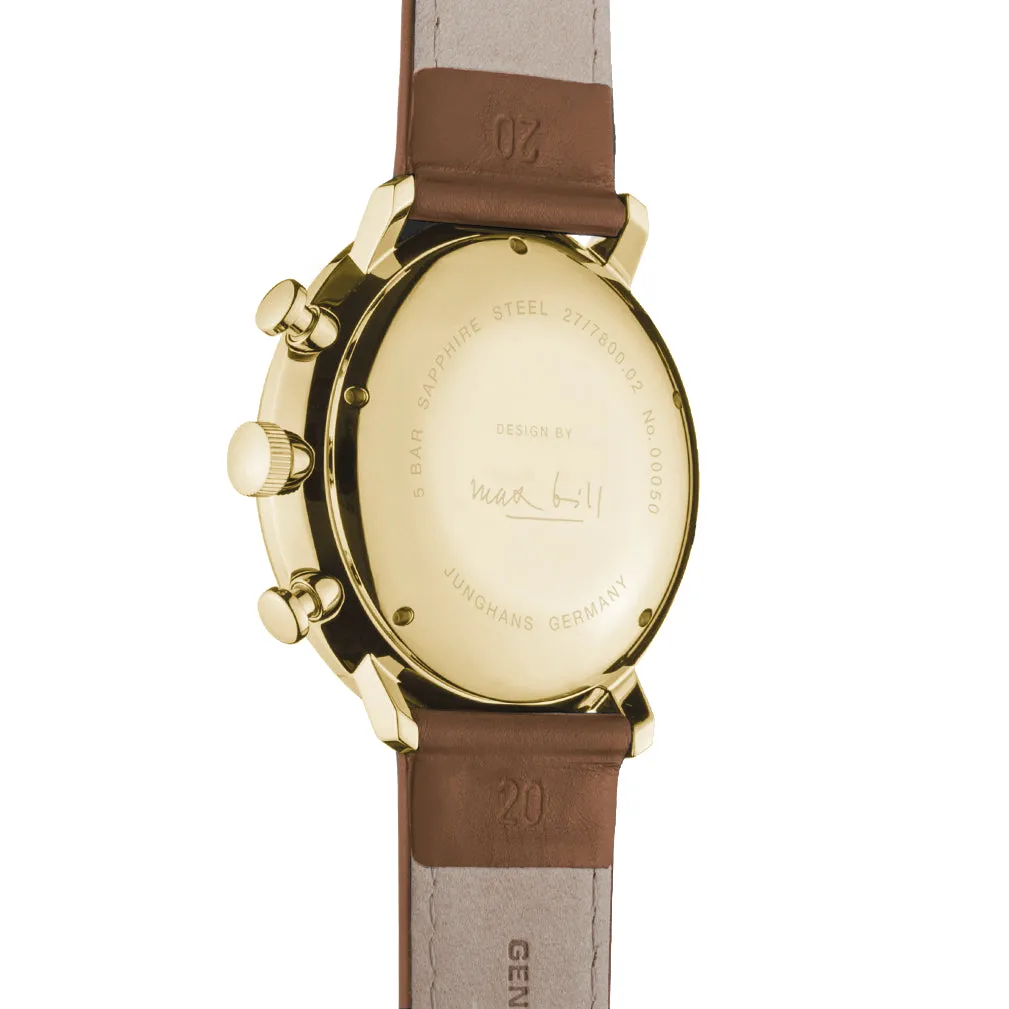 Junghans Max Bill Chronoscope Men's White/Gold Watch 27/7800.02