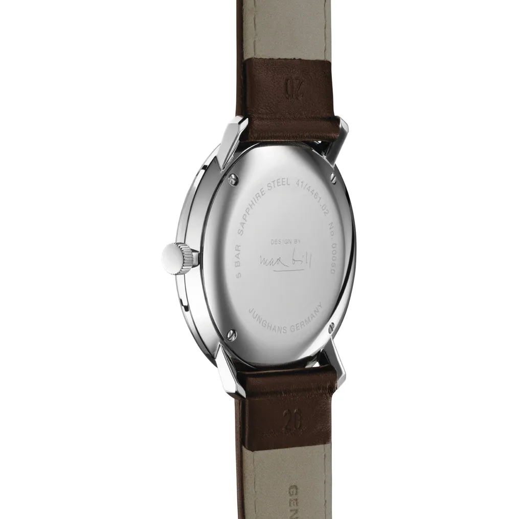 Junghans Max Bill Quartz Men's White/Brown Watch 41/4461.02