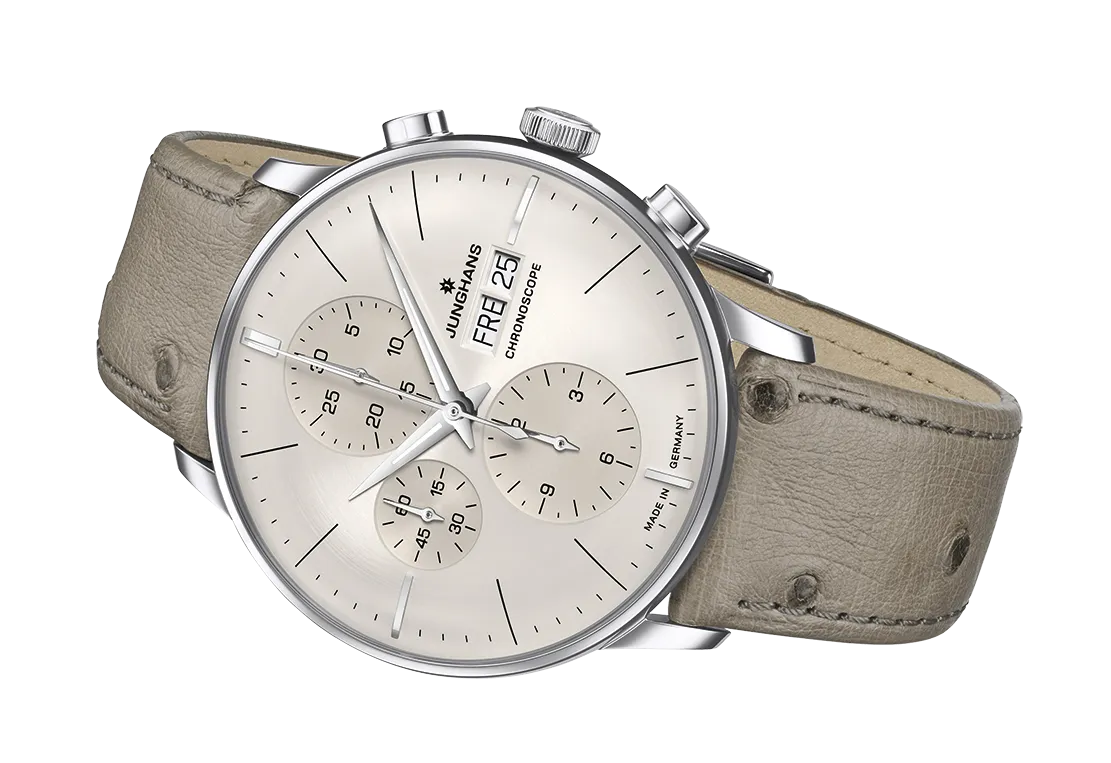 Junghans Meister Chronoscope Men's Beige Grey Watch 27/4223.03