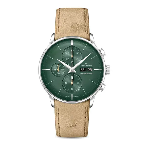 Junghans Meister Chronoscope Men's Green/Beige Watch 27/4222.03