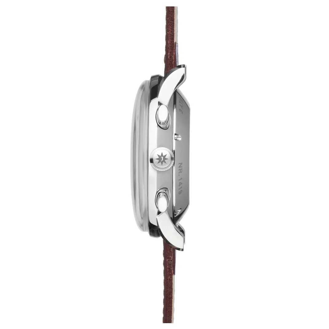Junghans Meister Chronoscope Men's White/Brown Watch 27/4120.03