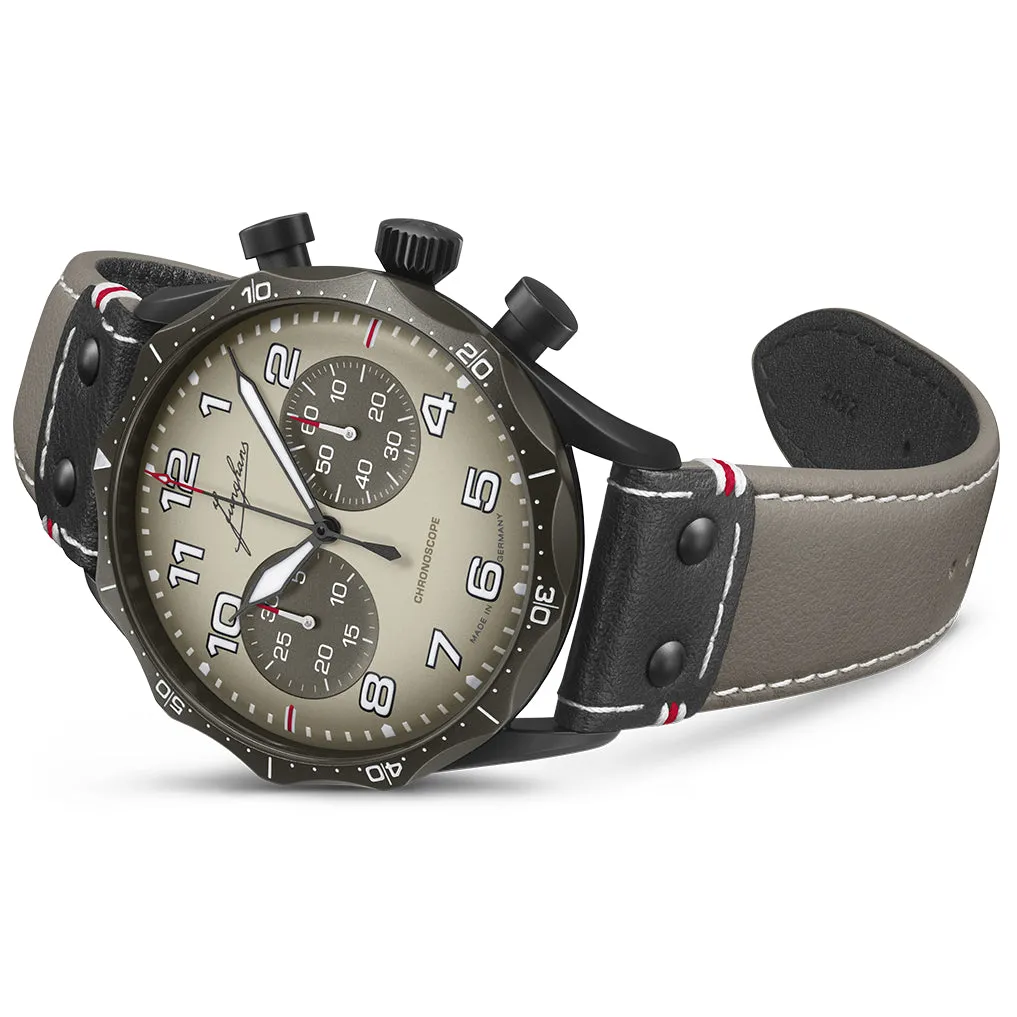 Junghans Meister Pilot Chronoscope Men's Desert Watch 27/3398.00