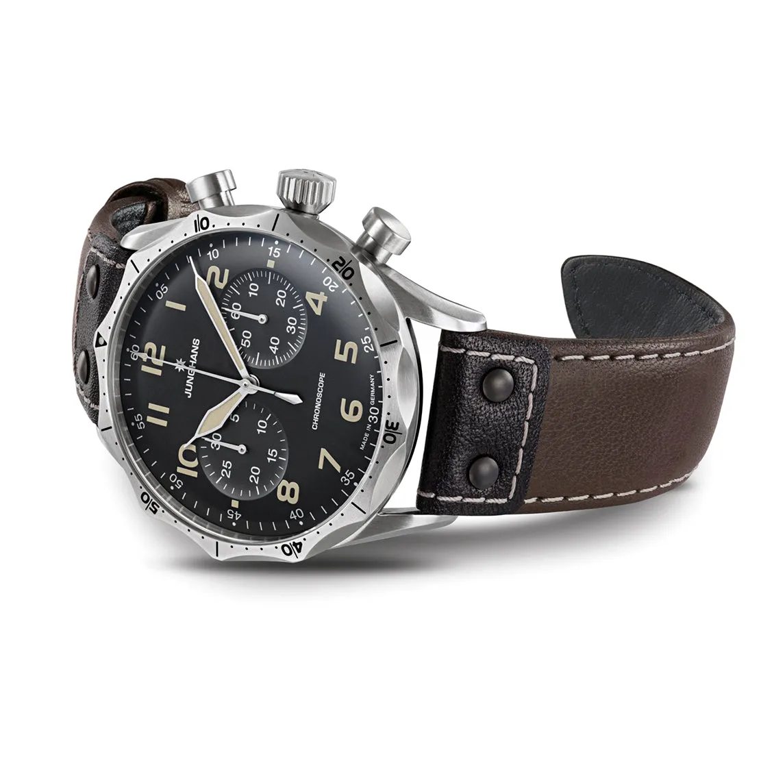 Junghans Meister Pilot Men's Black/Brown Watch 27/3591.00