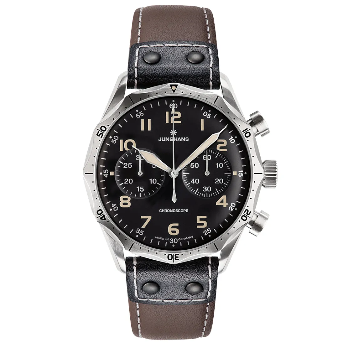Junghans Meister Pilot Men's Black/Brown Watch 27/3591.00