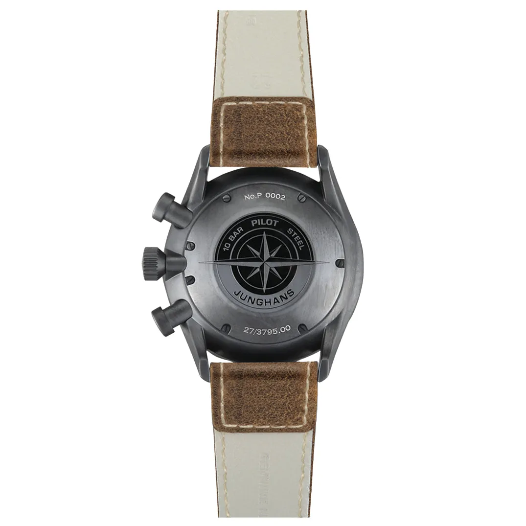 Junghans Meister Pilot Men's Black/Brown Watch 27/3794.00