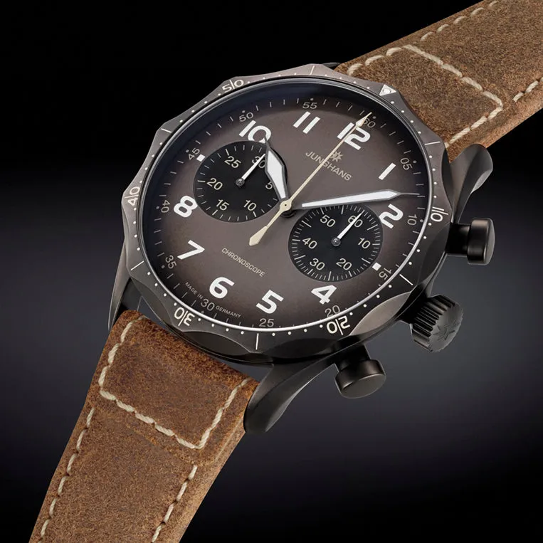 Junghans Meister Pilot Men's Black/Brown Watch 27/3794.00