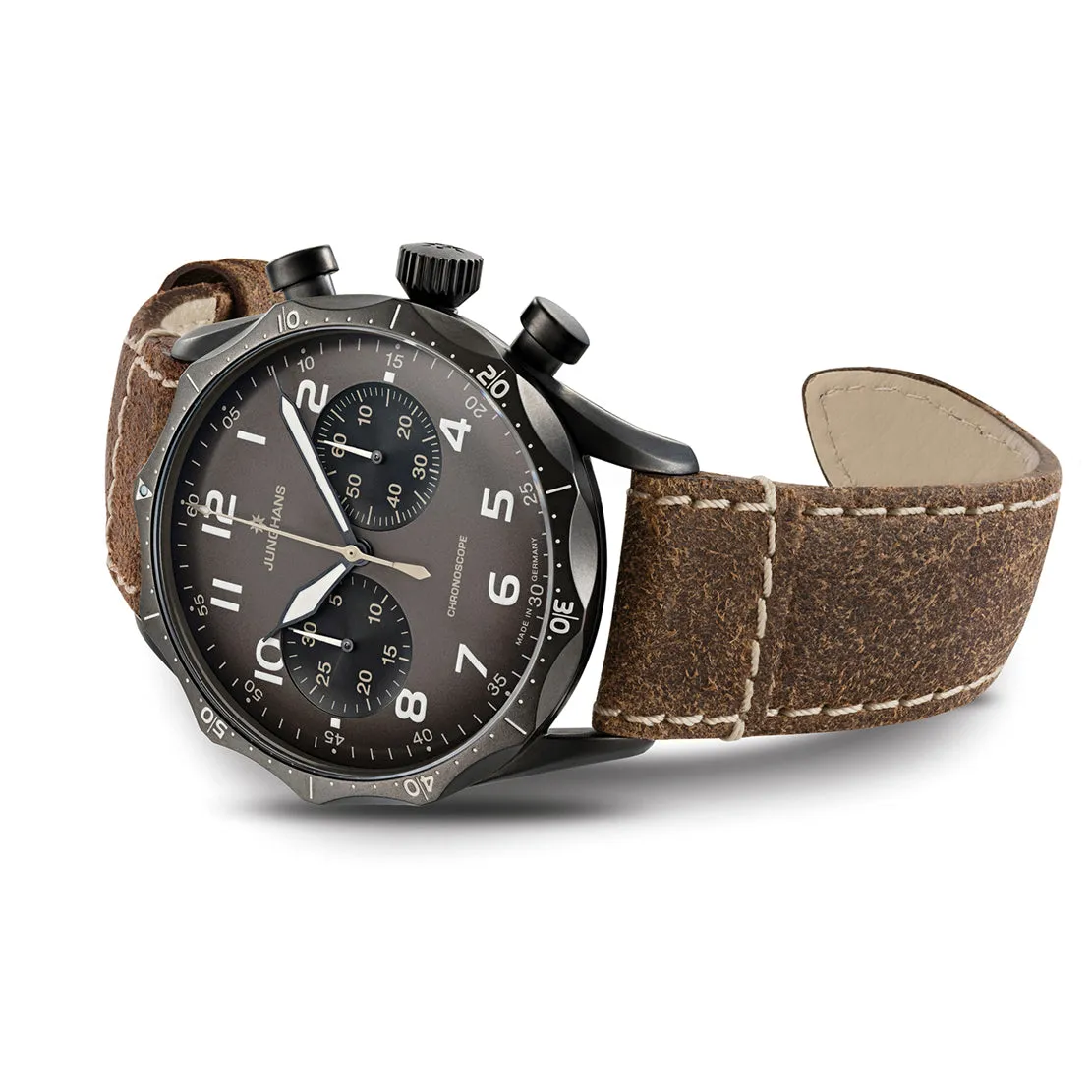 Junghans Meister Pilot Men's Black/Brown Watch 27/3794.00