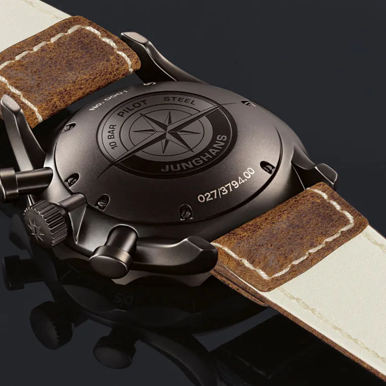 Junghans Meister Pilot Men's Black/Brown Watch 27/3794.00