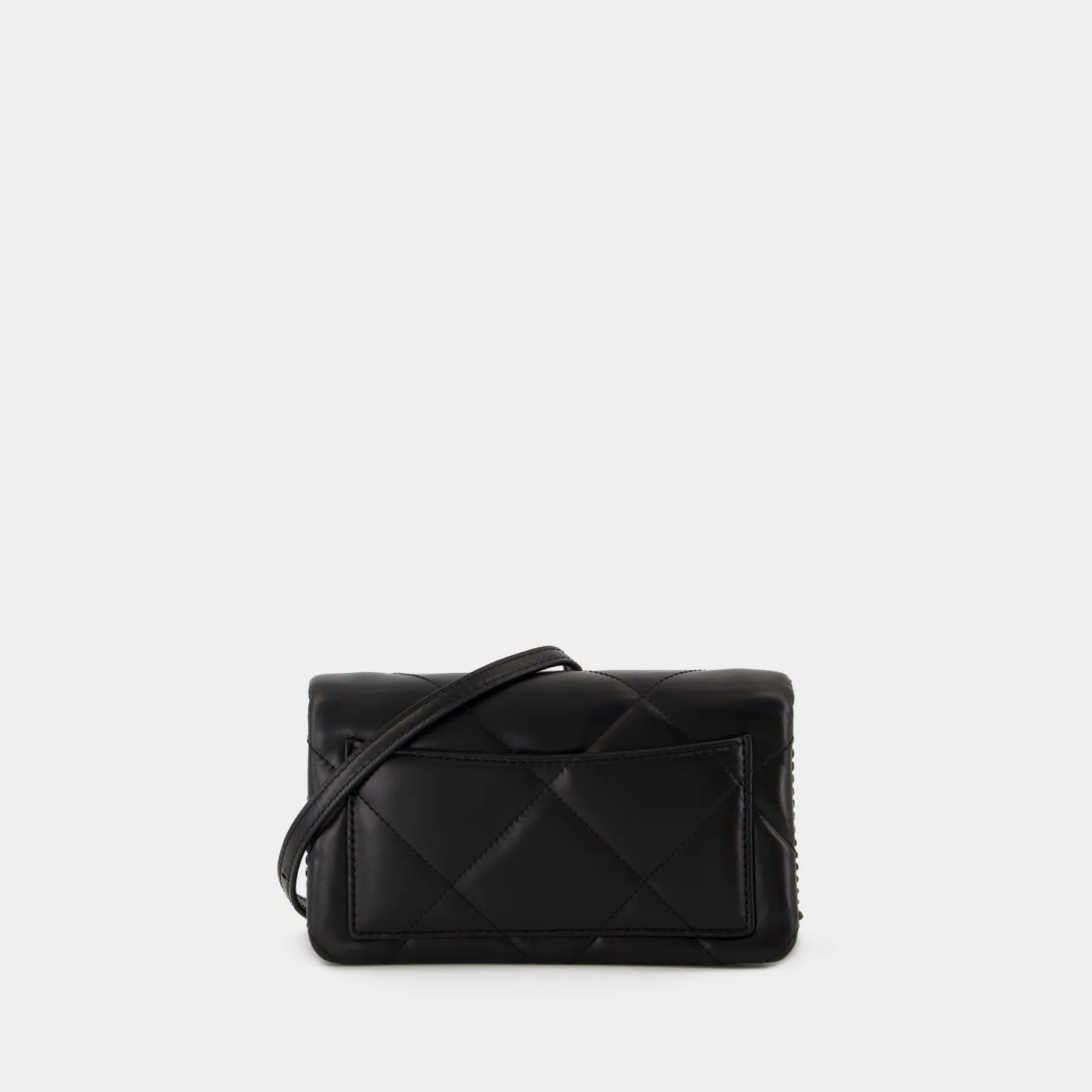 Kira Diamond Powder Wallet On Chain - Tory Burch - Leather - Black