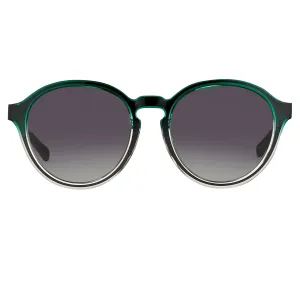 Kris Van Assche Men's Sunglasses Round Green and Grey KVA79C3SUN