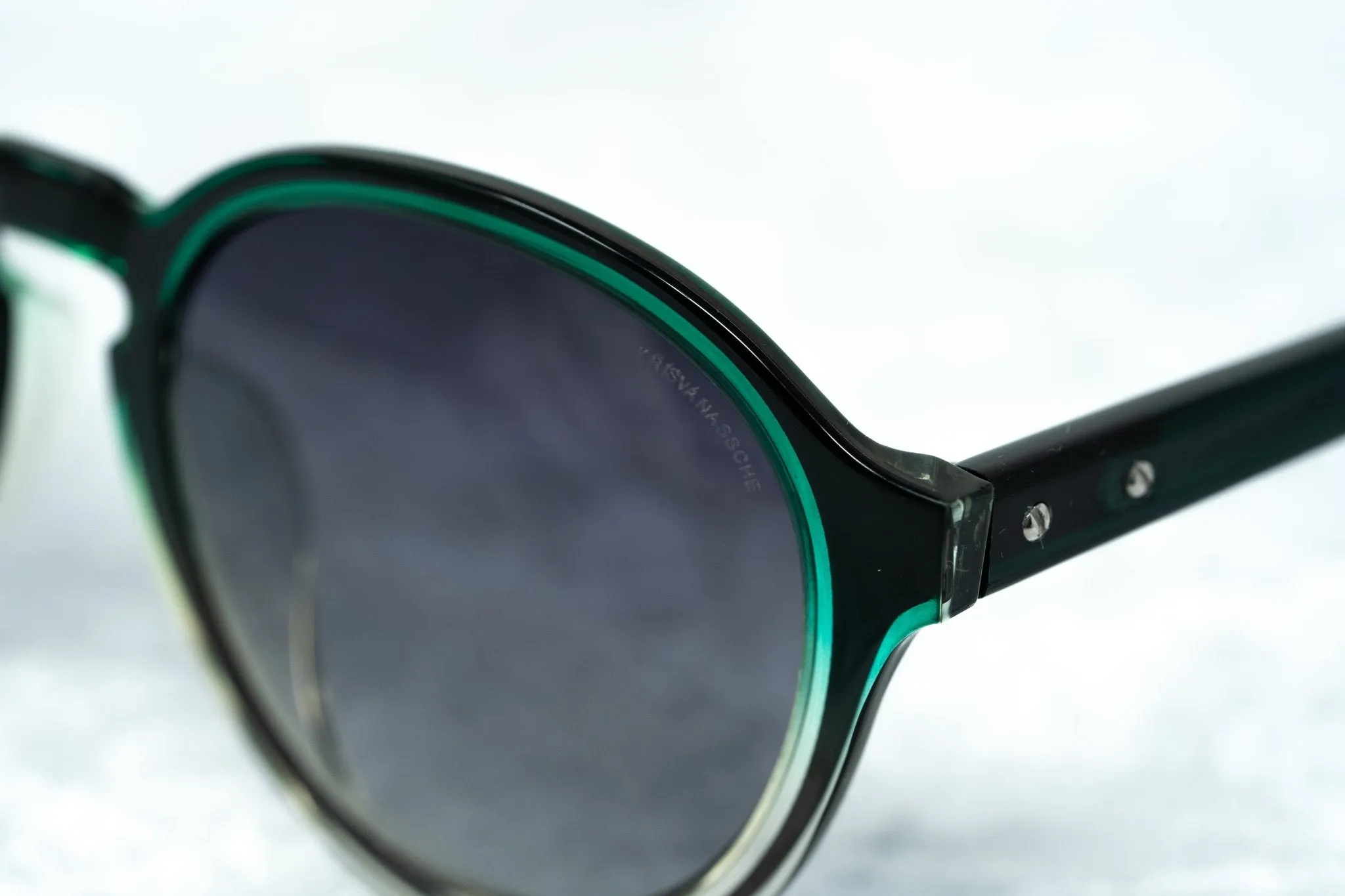 Kris Van Assche Men's Sunglasses Round Green and Grey KVA79C3SUN