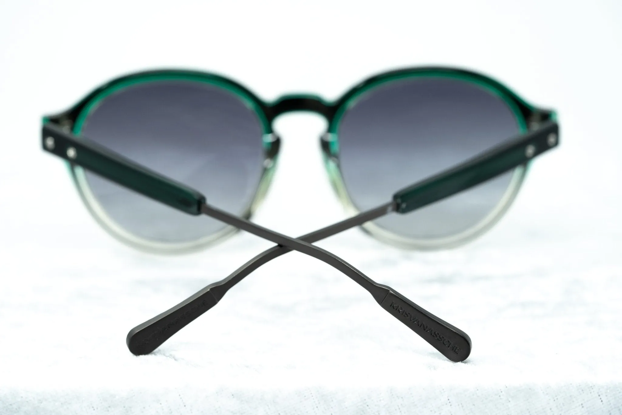 Kris Van Assche Men's Sunglasses Round Green and Grey KVA79C3SUN
