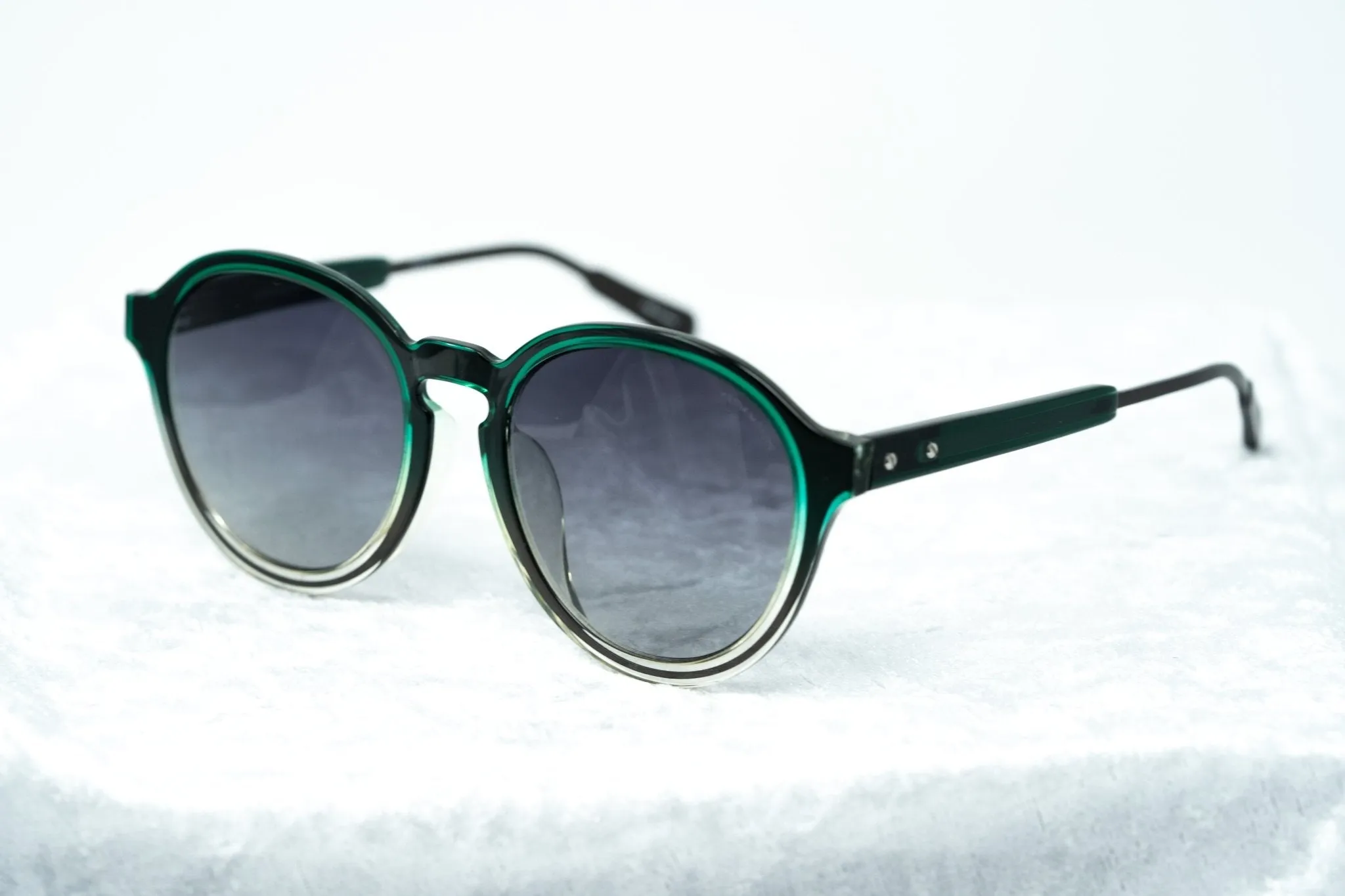 Kris Van Assche Men's Sunglasses Round Green and Grey KVA79C3SUN