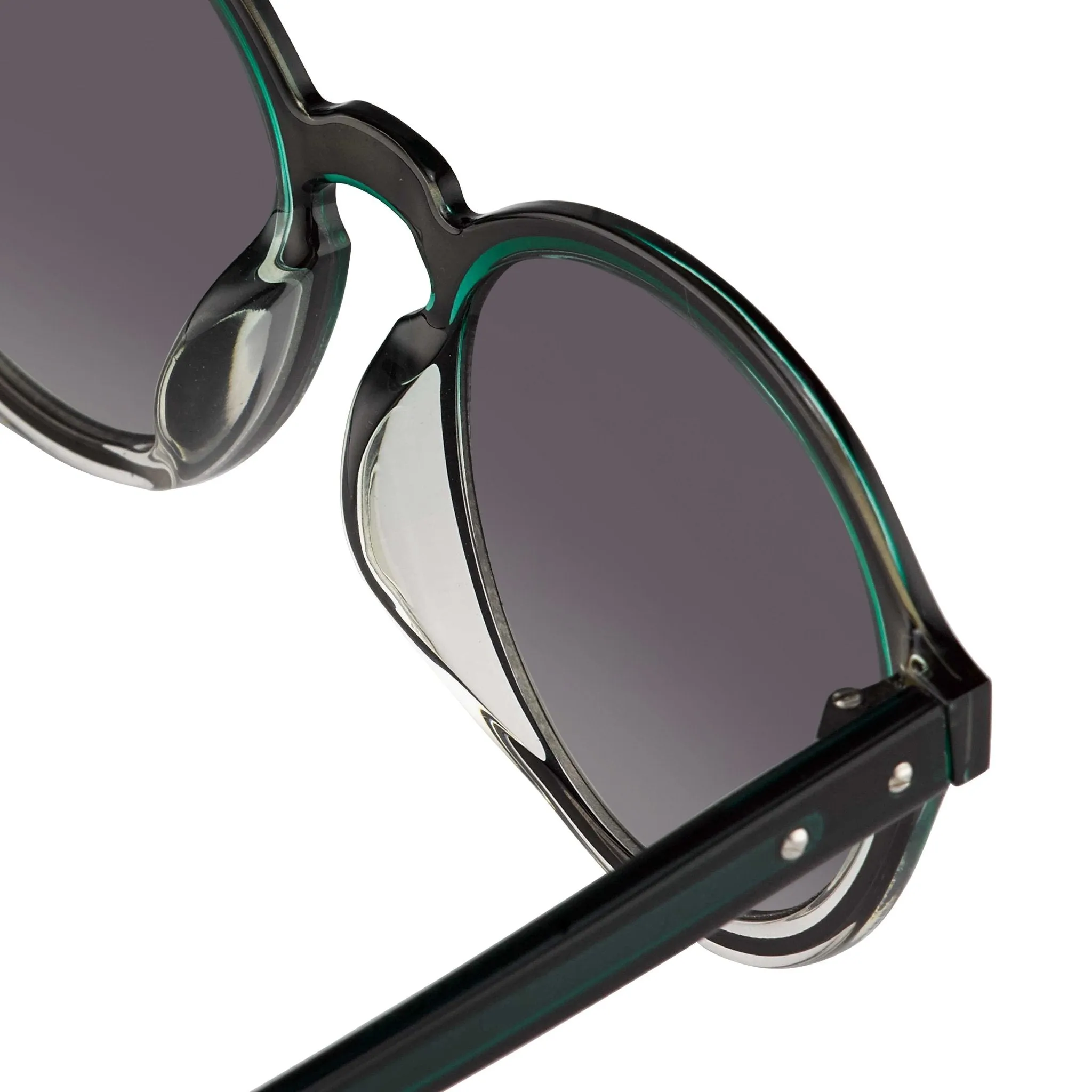 Kris Van Assche Men's Sunglasses Round Green and Grey KVA79C3SUN