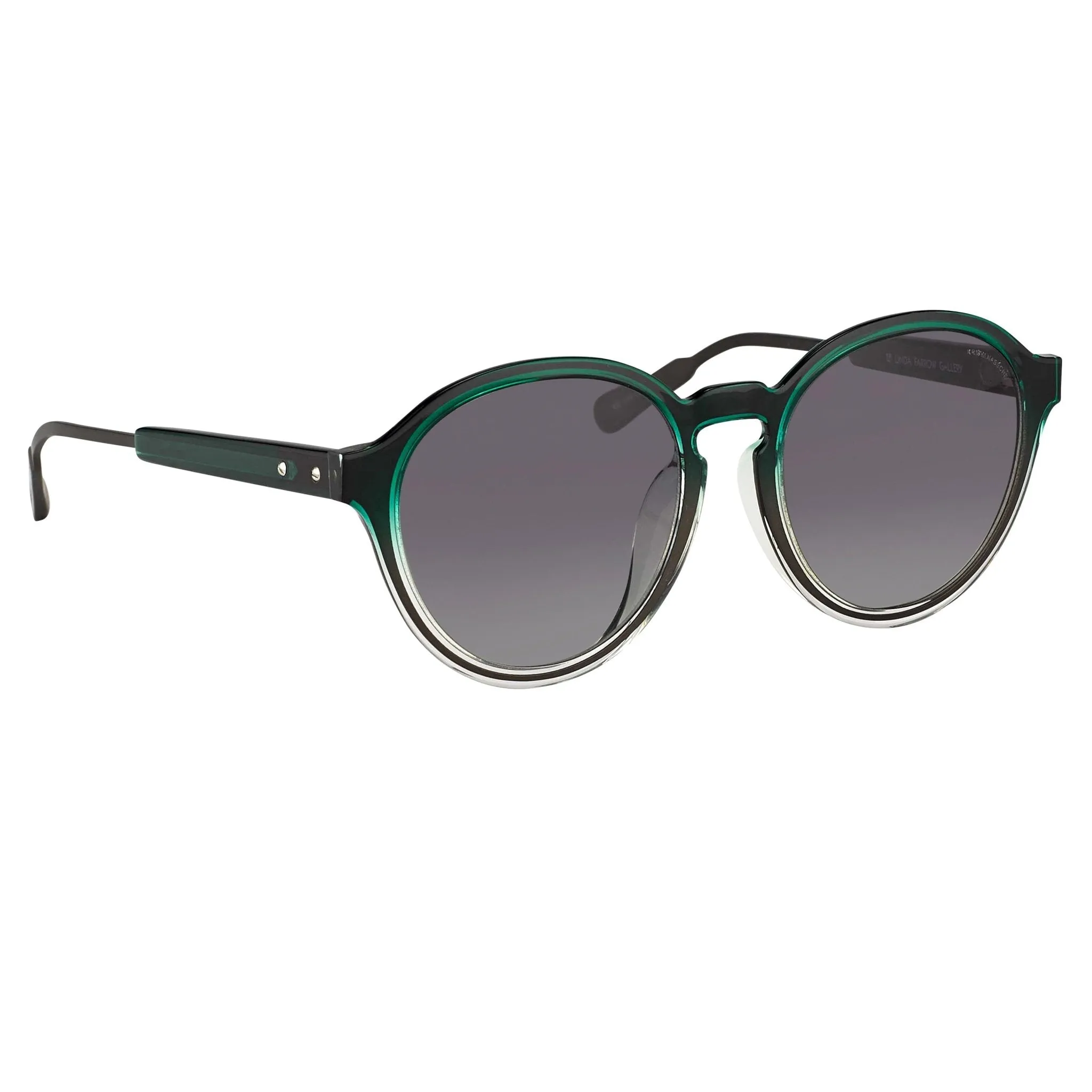 Kris Van Assche Men's Sunglasses Round Green and Grey KVA79C3SUN