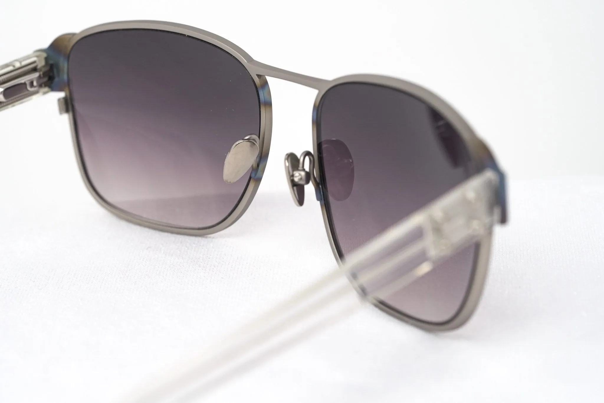Kris Van Assche Sunglasses D-Frame Iridescent Silver and Purple