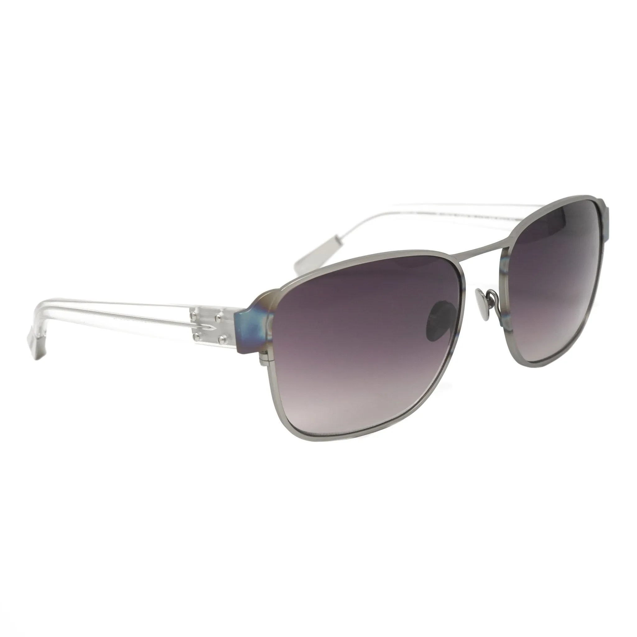 Kris Van Assche Sunglasses D-Frame Iridescent Silver and Purple